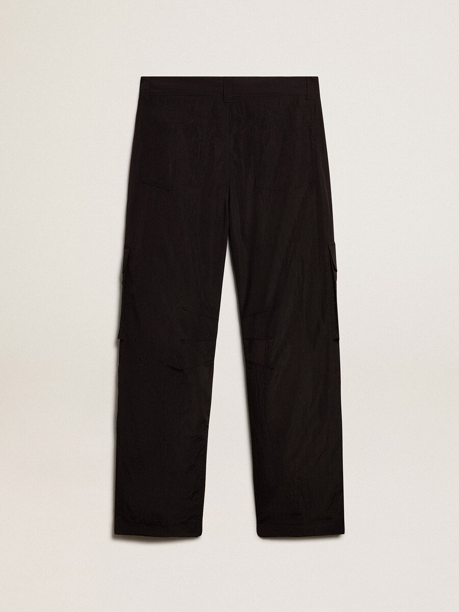zwarte cargobroek van ripstop nylon