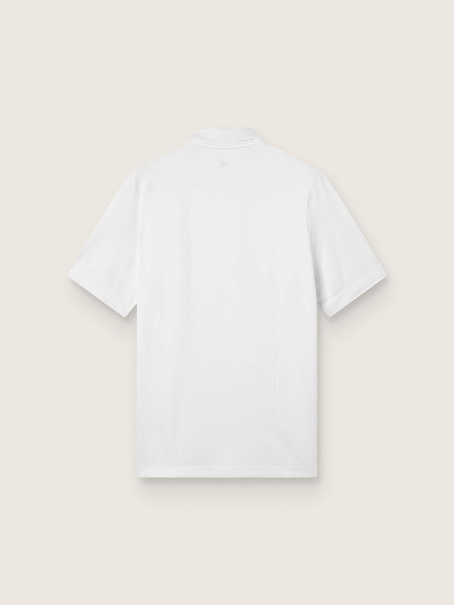 wit sportief poloshirt met rits voor heren