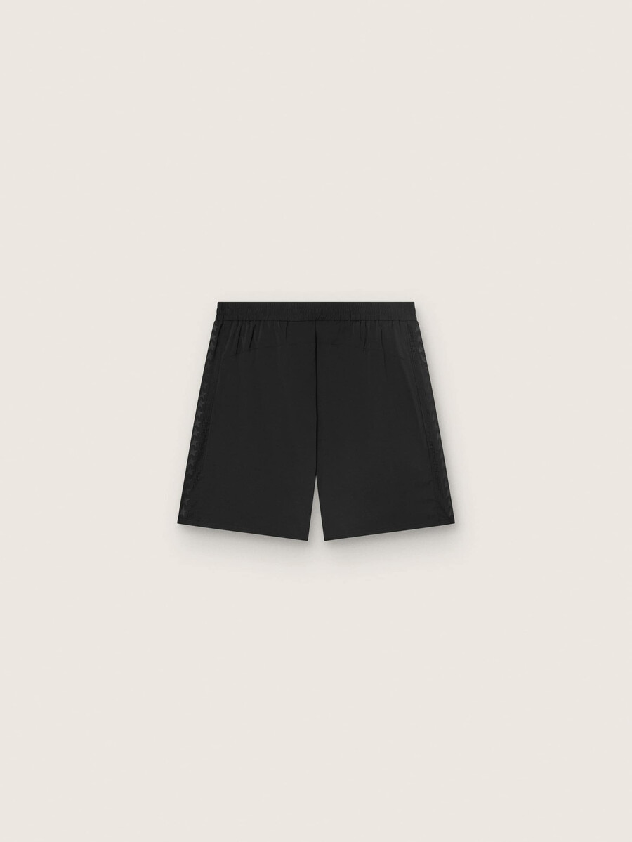 zwarte dubbellaagse sportshorts voor heren