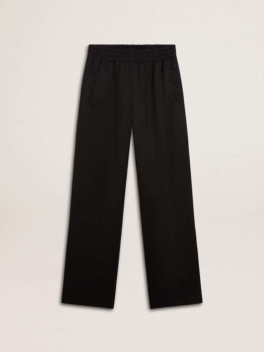 dames joggingbroek van lichtgewicht zwarte wol