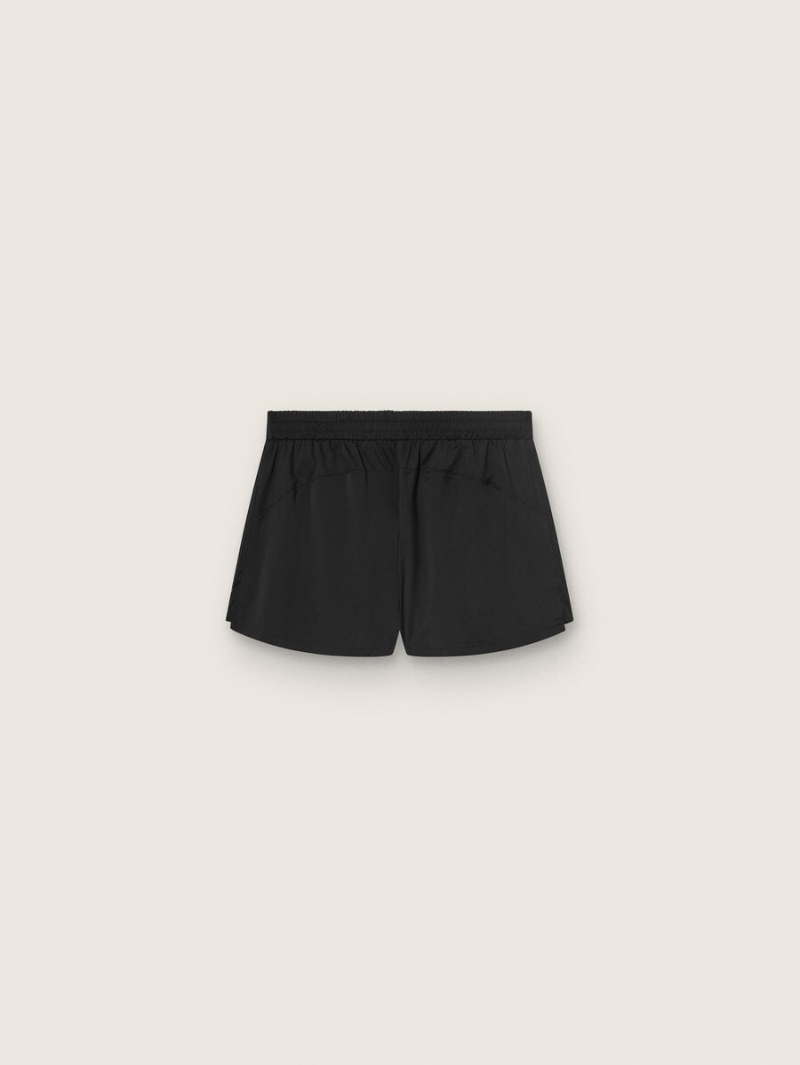 zwarte dubbellaagse sportshorts voor dames
