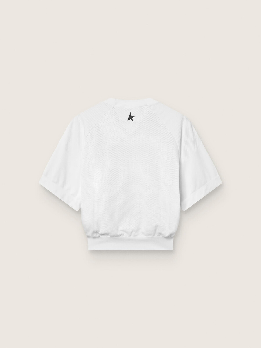 wit cropped sport-t-shirt voor dames