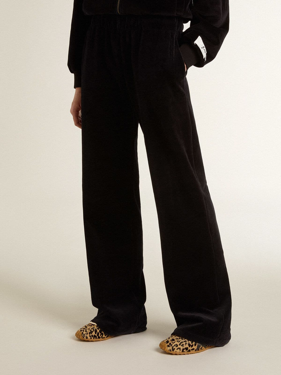 damesjoggingbroek van een katoenmix met fluweeleffect