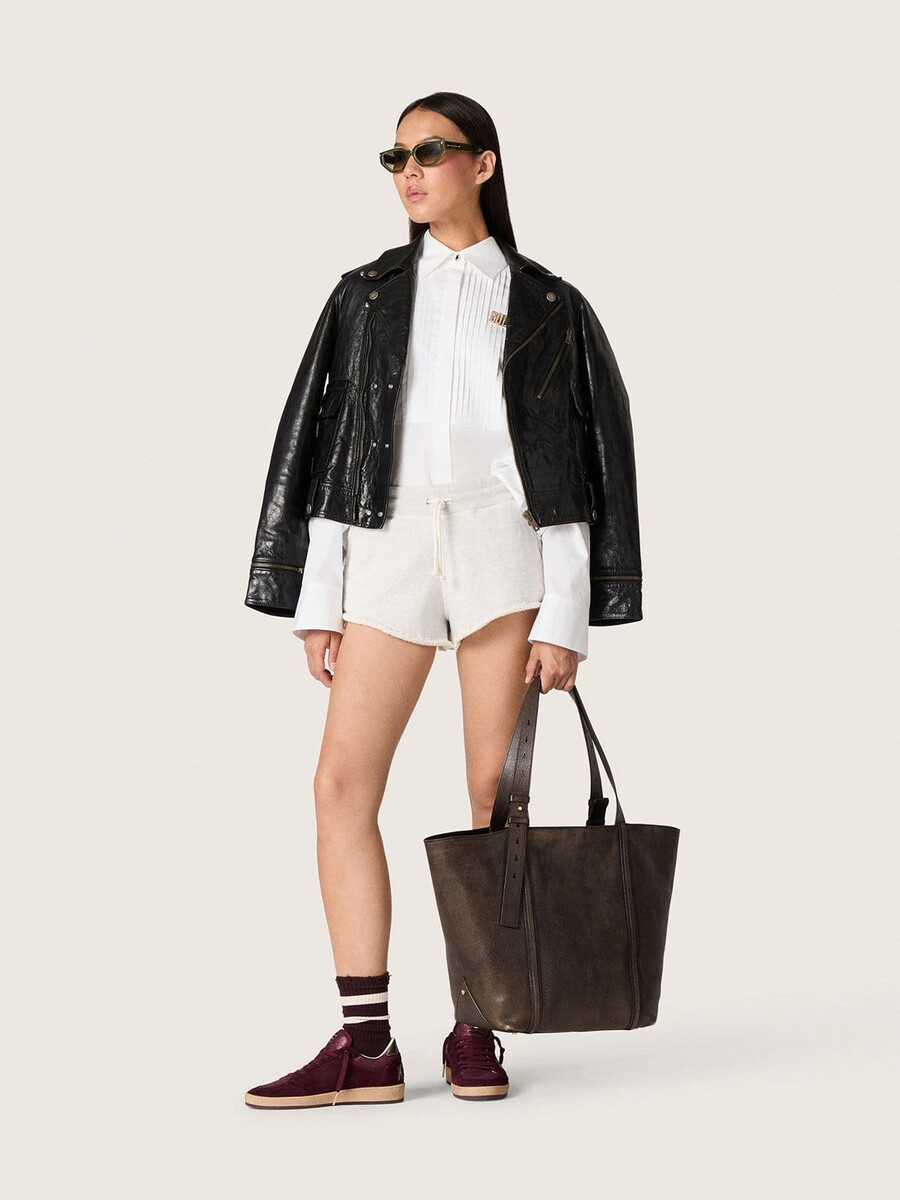 damesshorts van star in grijs gemêleerd fleece