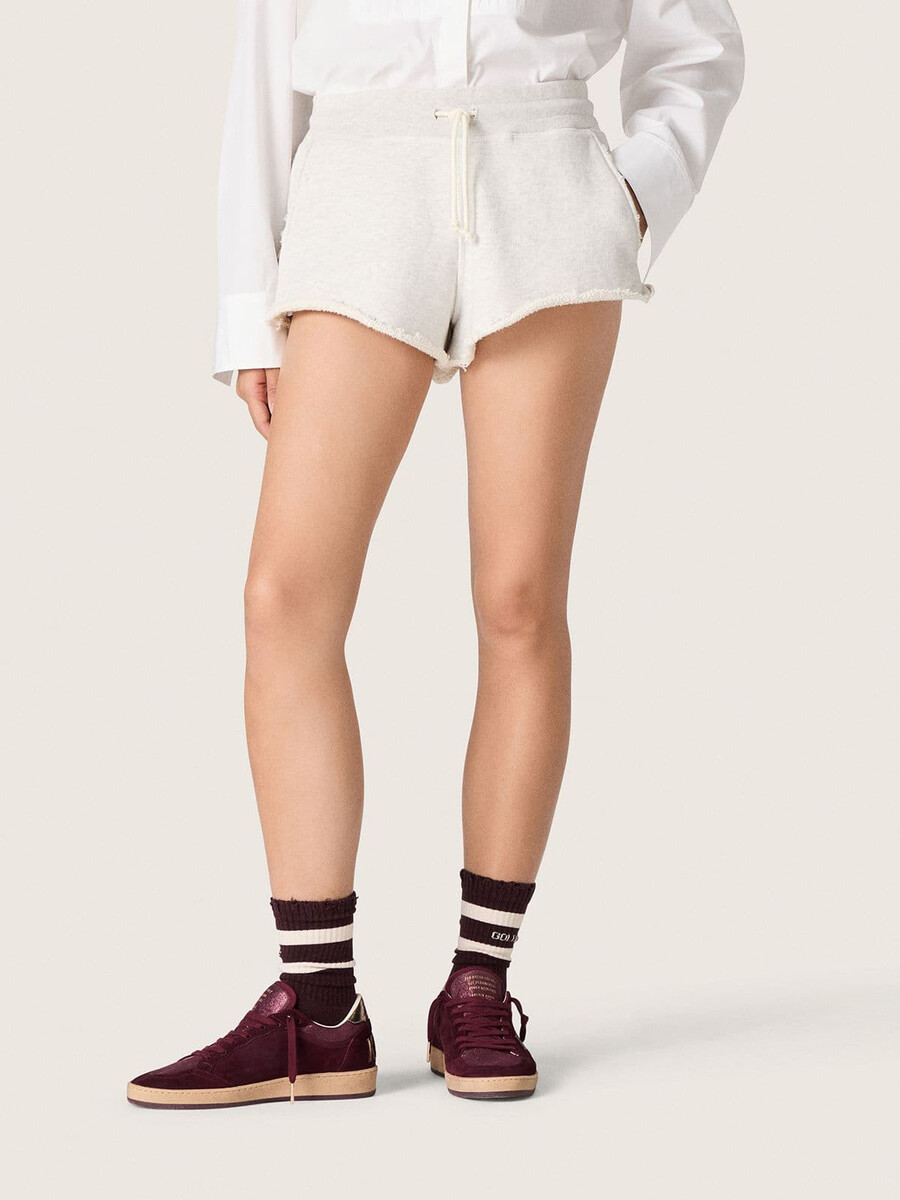 damesshorts van star in grijs gemêleerd fleece