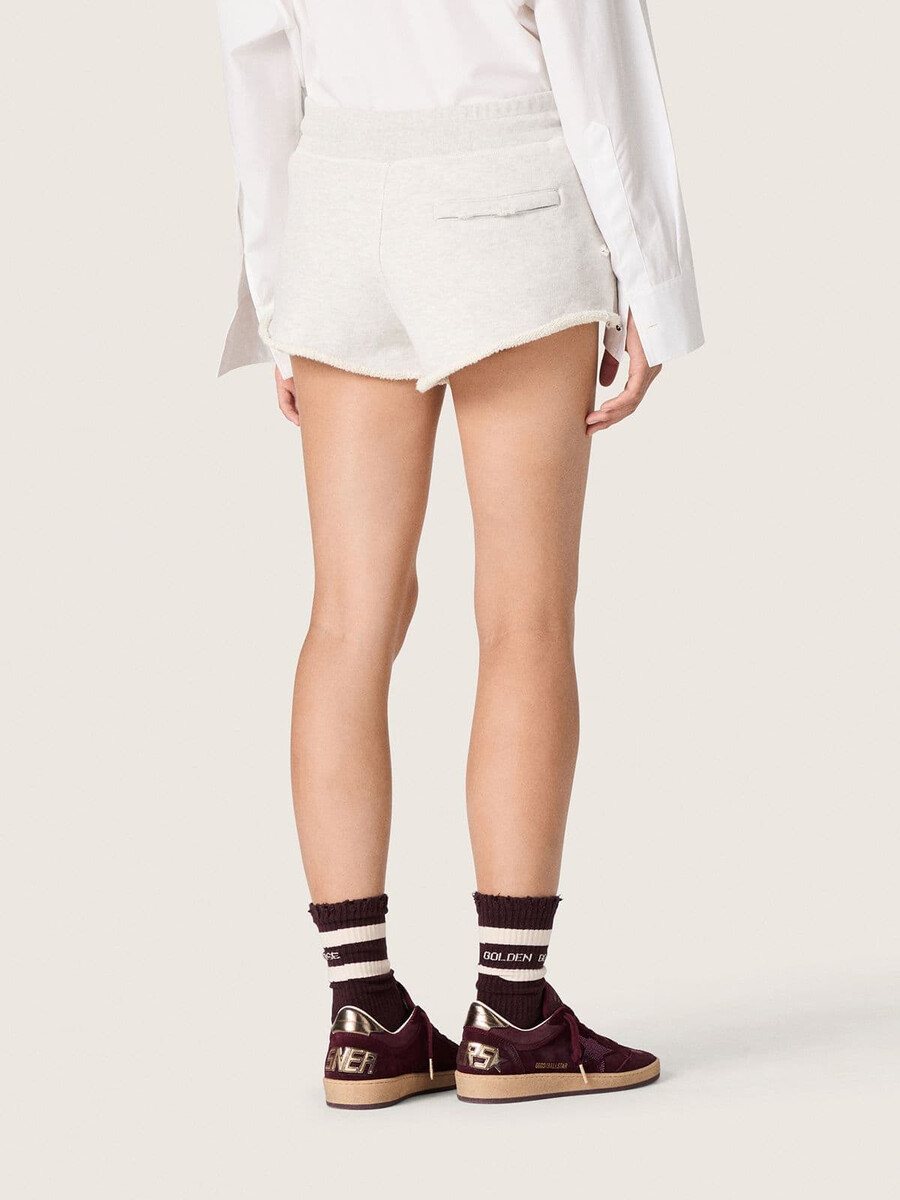 damesshorts van star in grijs gemêleerd fleece