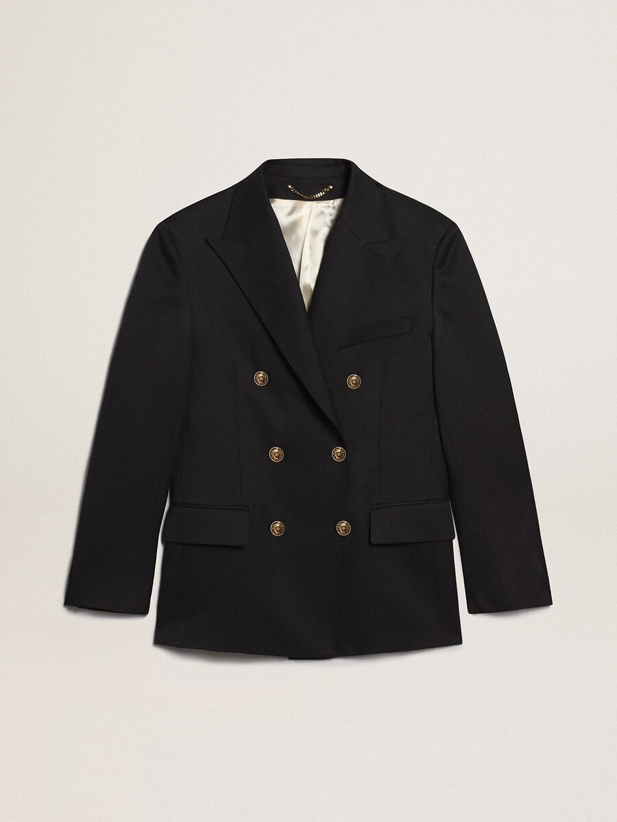 dubbelknoops herenblazer in donkerblauw