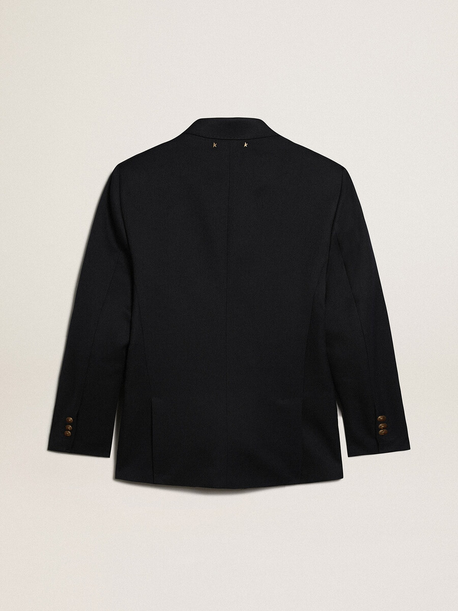 dubbelknoops herenblazer in donkerblauw