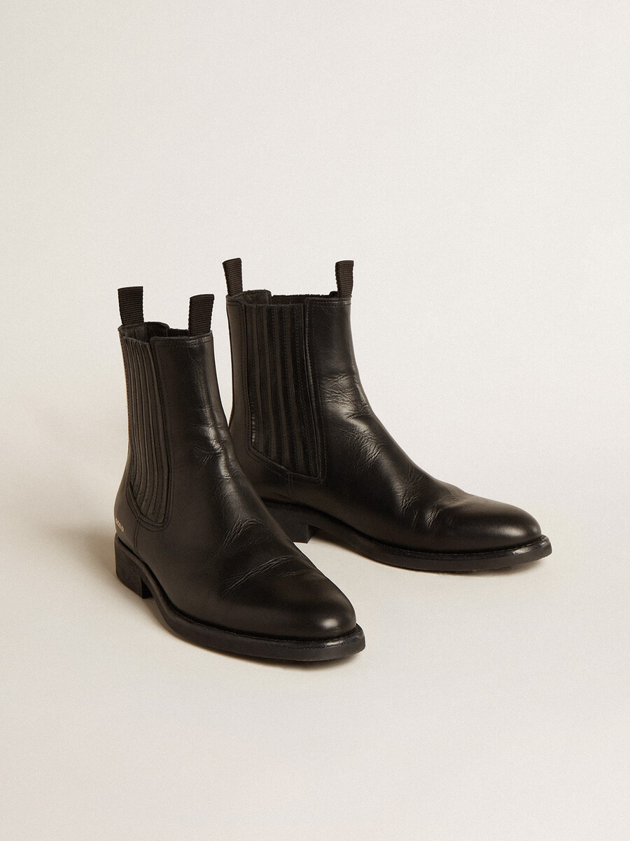 chelsea boots voor heren in zwart leer