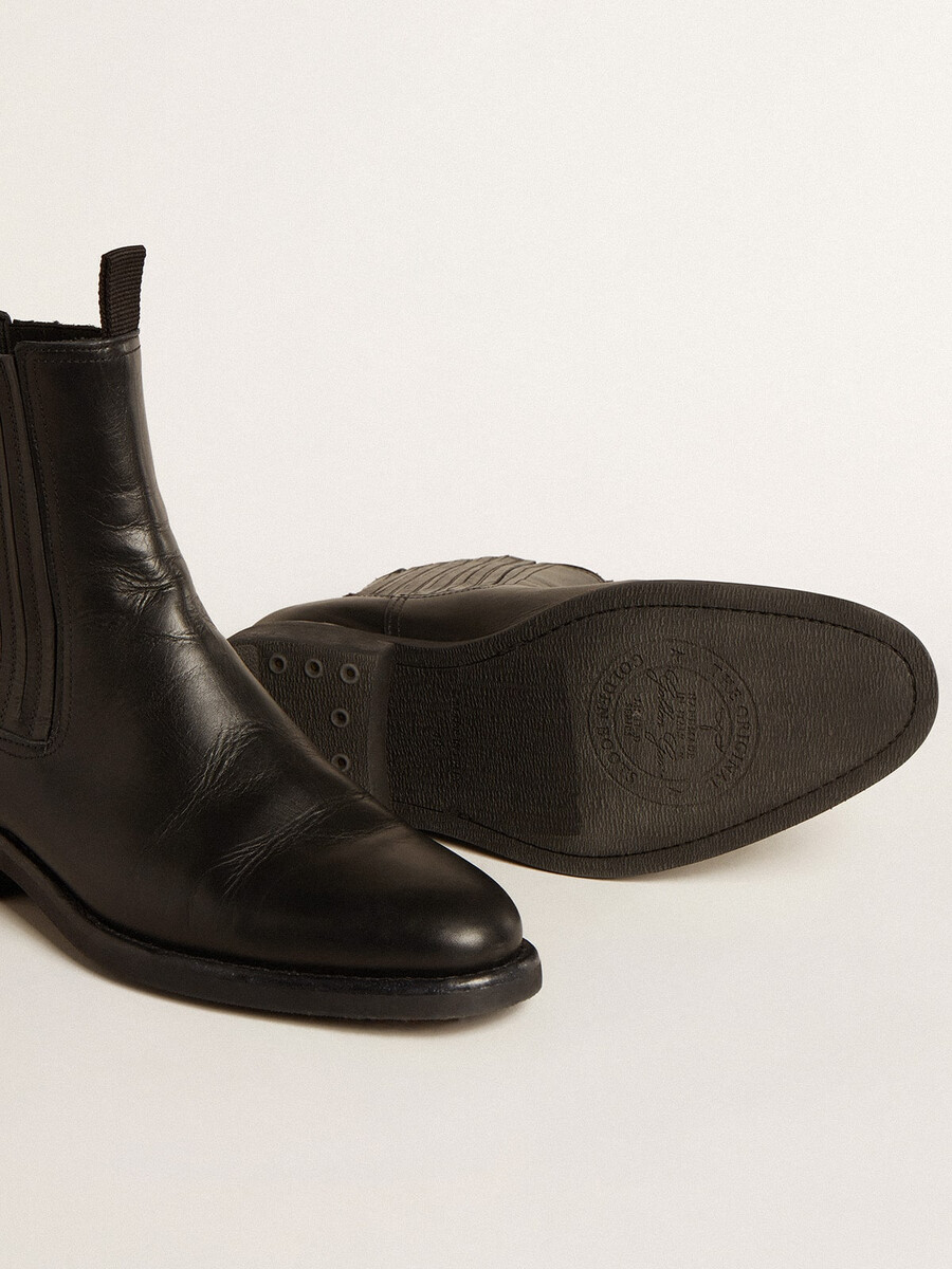 chelsea boots voor heren in zwart leer