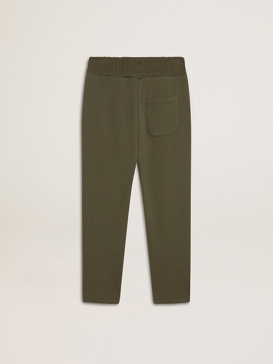 militaire groene joggingbroek voor jongens met witte sterren