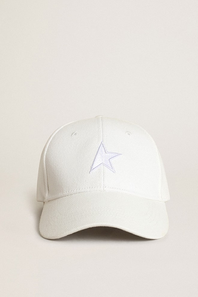 witte baseballpet voor kinderen met ster