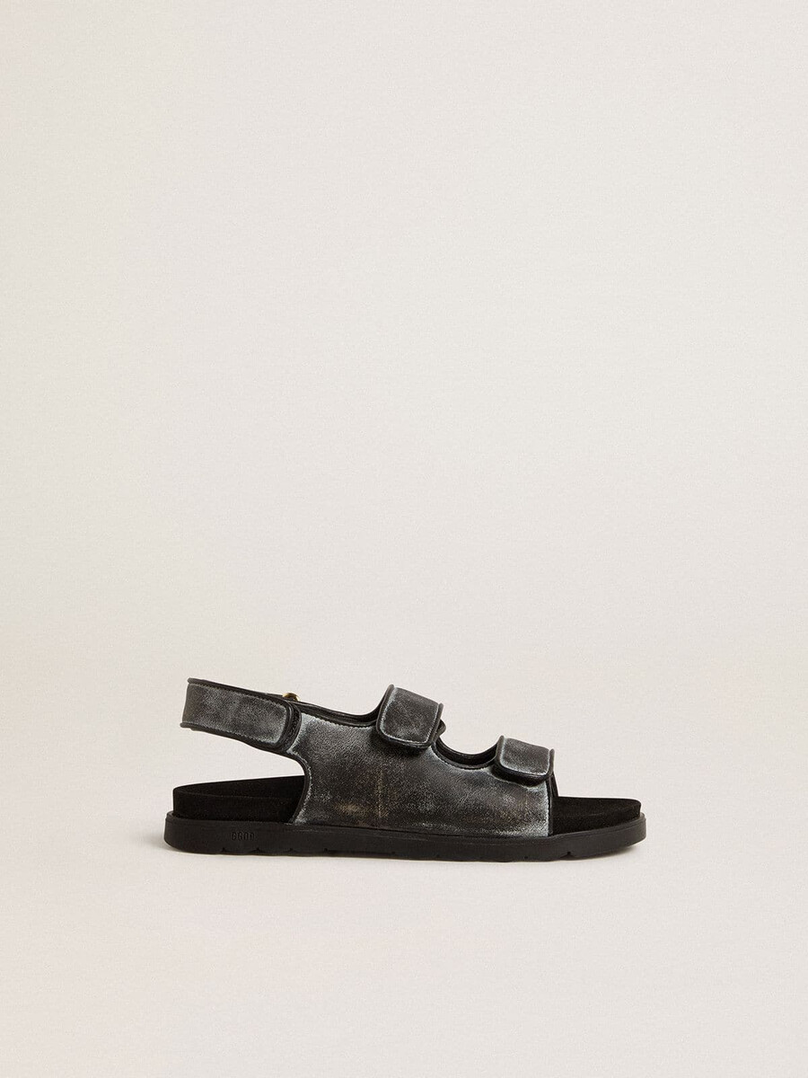 noa young sandalen van verweerd zwart leer