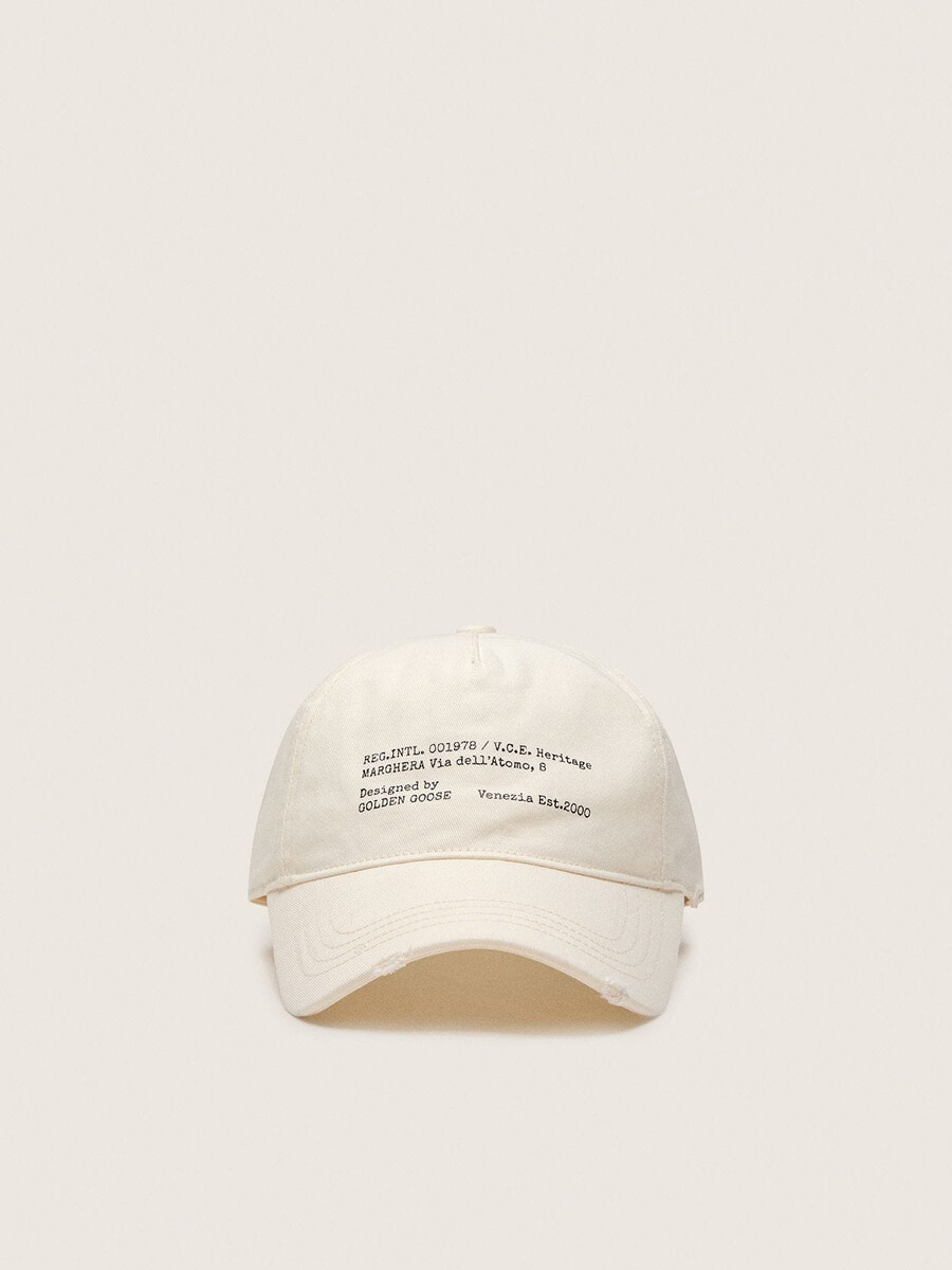 vintage witte katoenen baseballpet