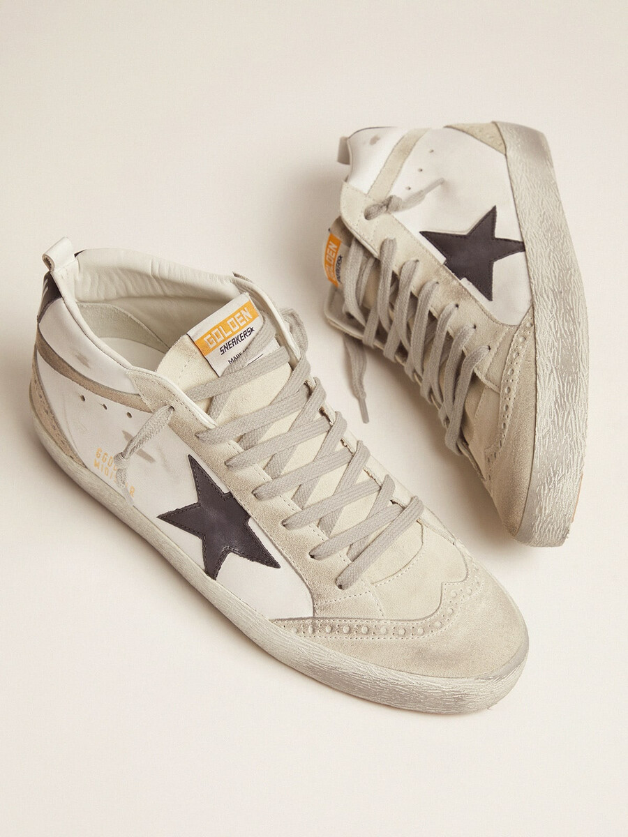 heren mid star wit met zwarte ster