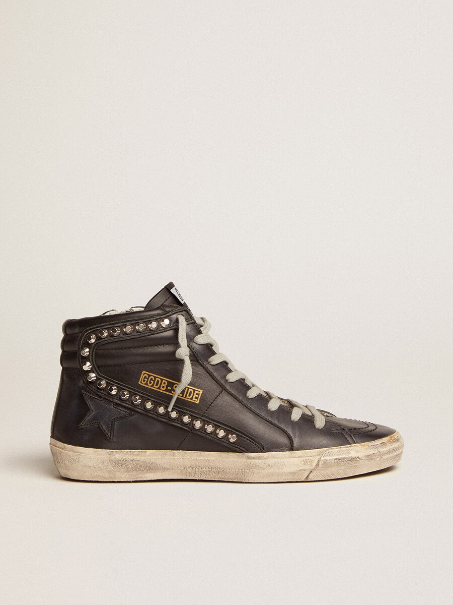 dames slide hoge sneakers met studs