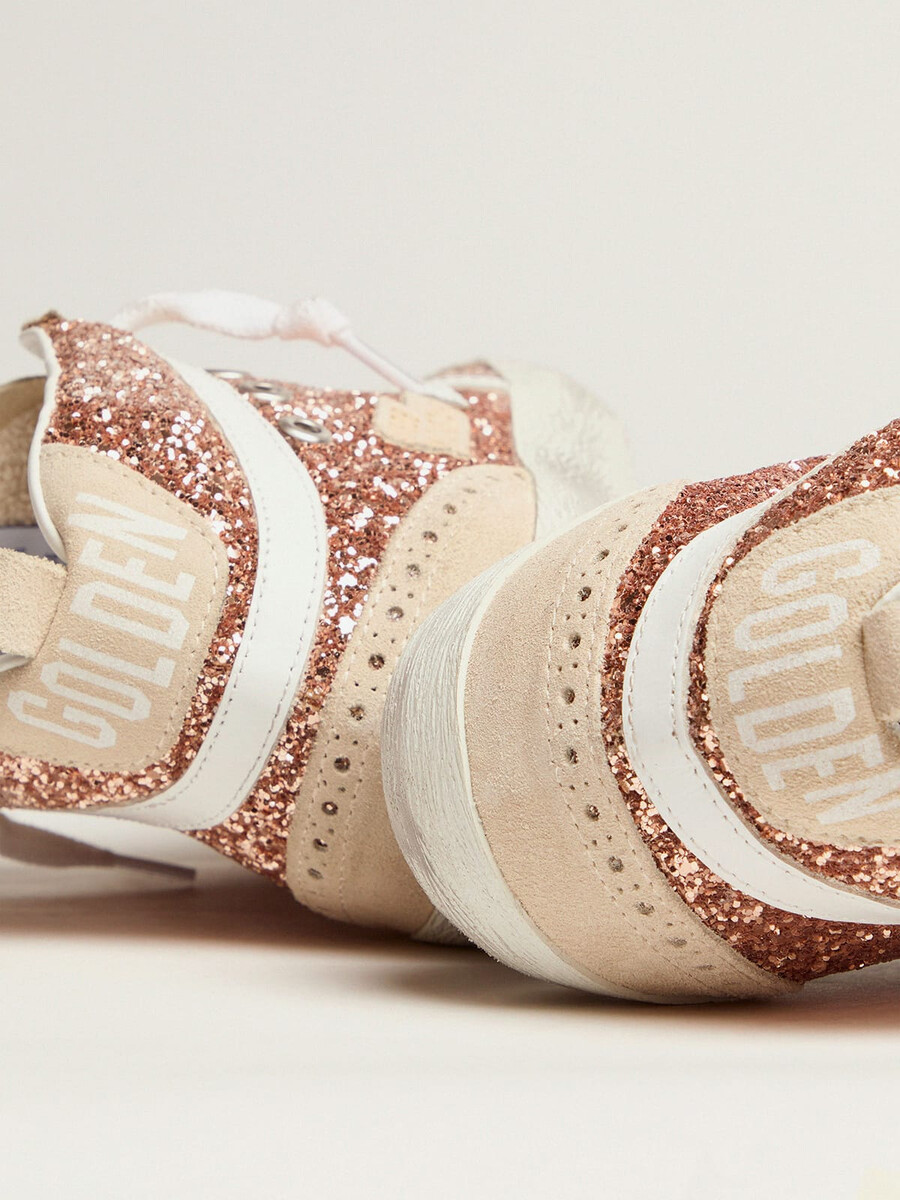 dames mid star met roze glitter