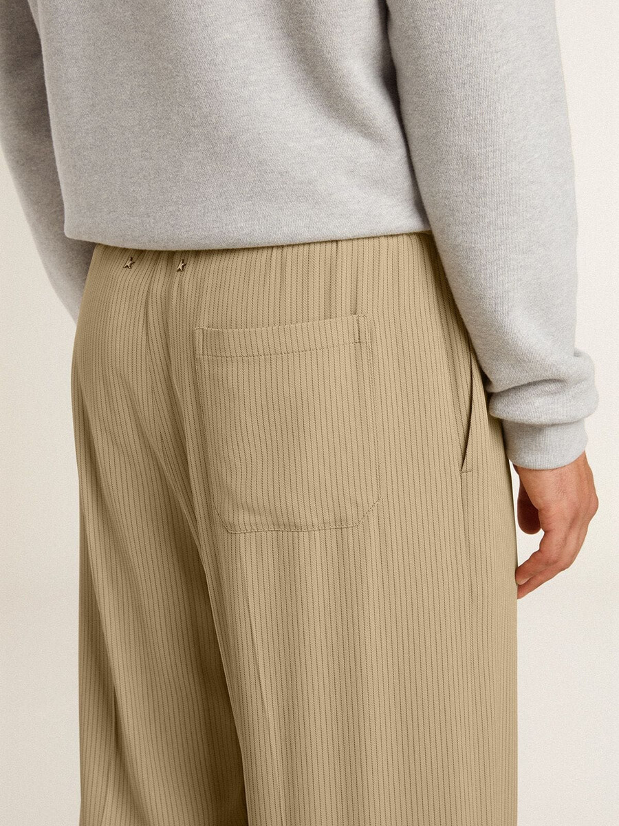 travertijnkleurige joggingbroek voor heren