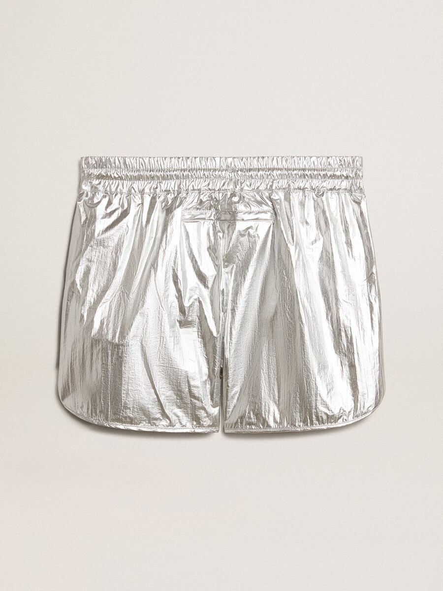 hardloopshorts voor heren van zilverkleurige stof