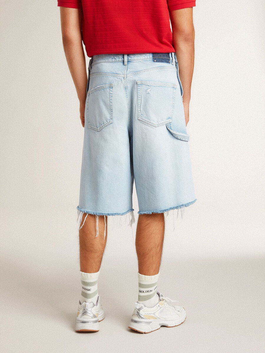 heren denim bermudashorts met een gedragen look