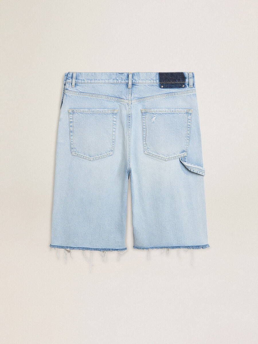 heren denim bermudashorts met een gedragen look