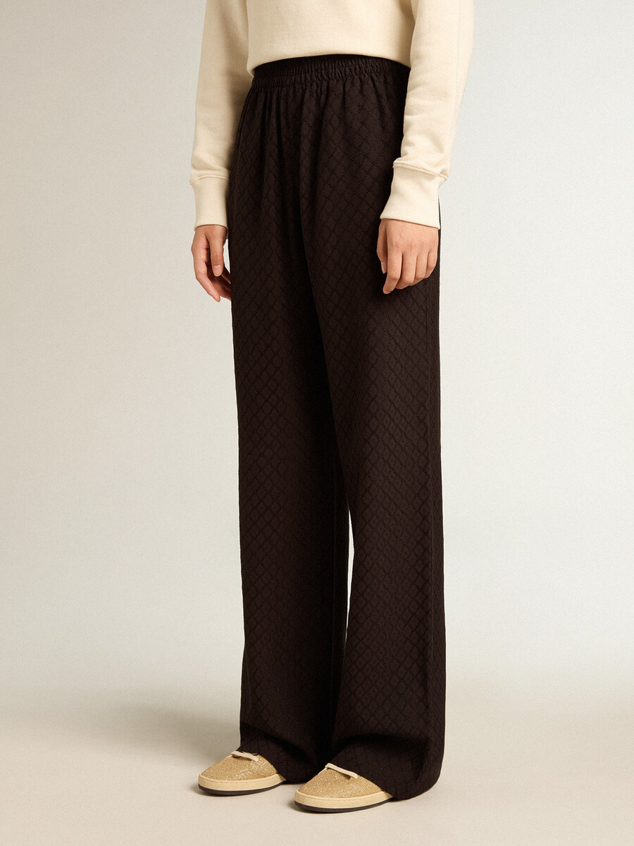damesjoggingbroek van zwarte viscose