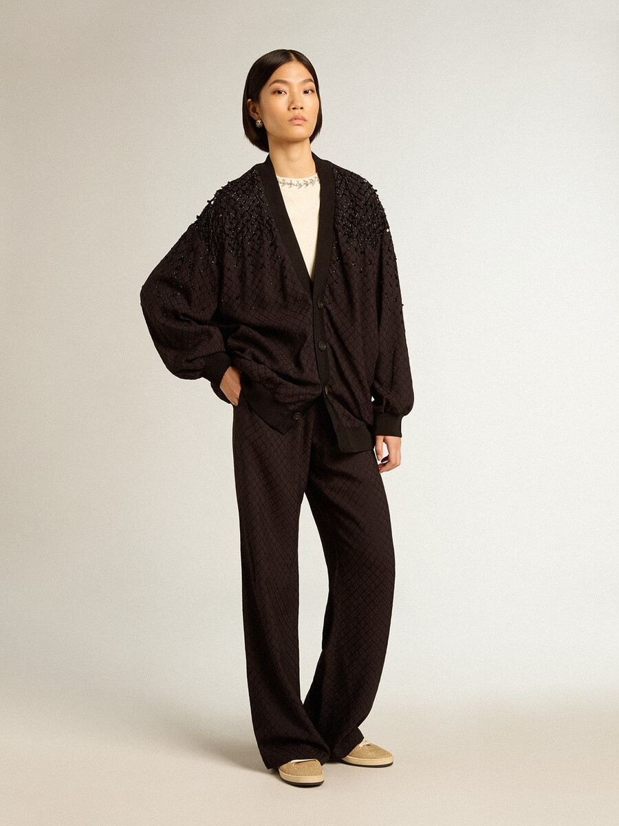damesjoggingbroek van zwarte viscose