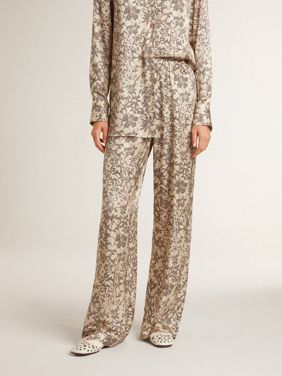 damesjoggingbroek met bloemenprint
