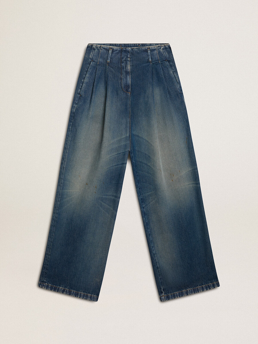 dames jeans met wijde pijpen en medium wassing cny-stijl
