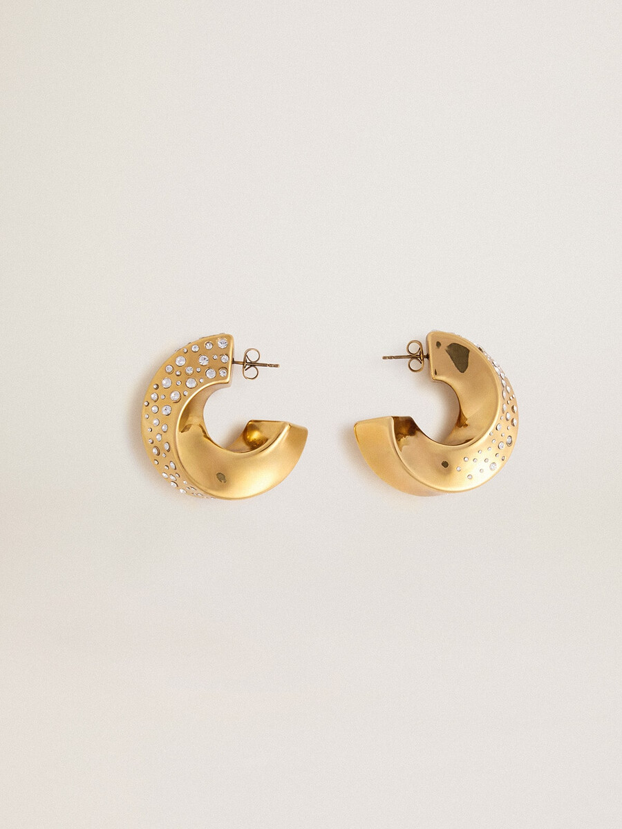 gouden oorringen met kristallen