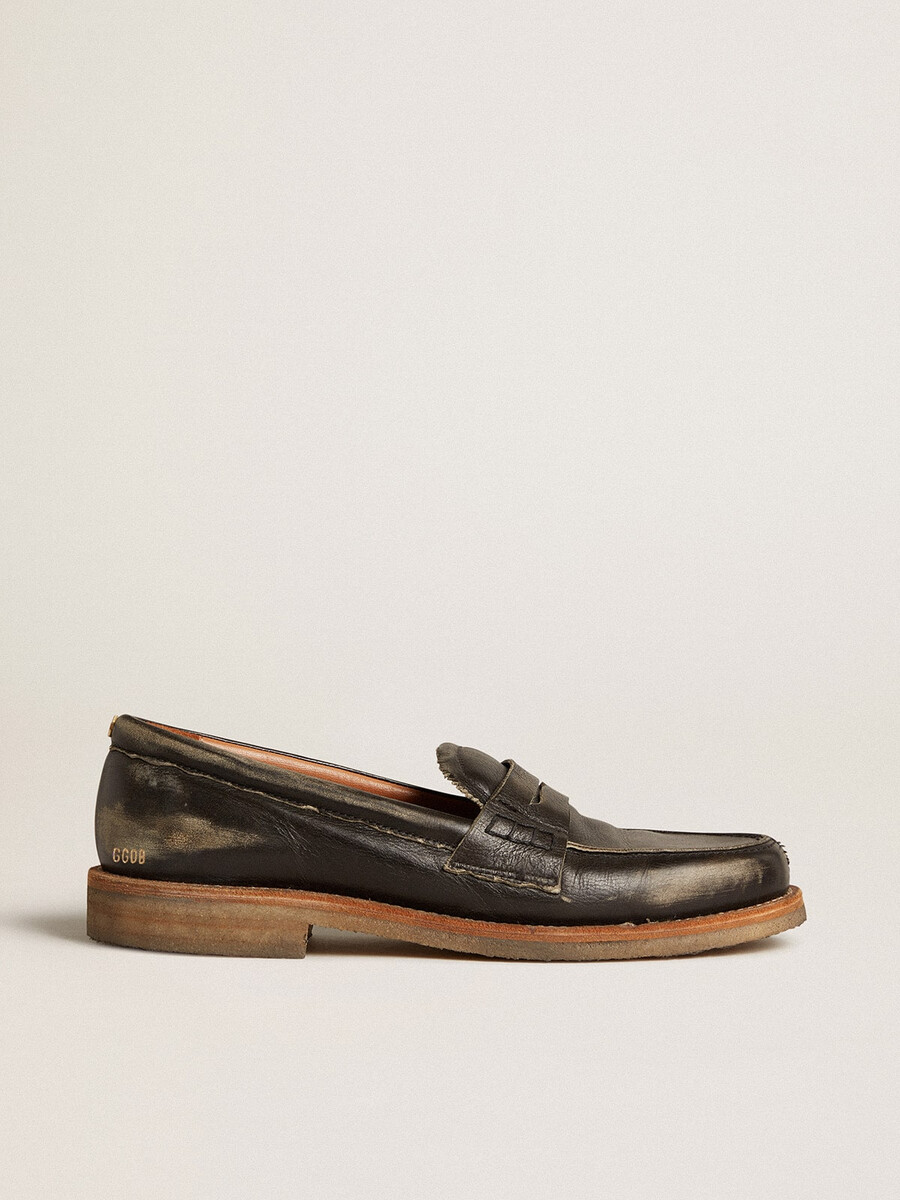 jerry loafers voor heren in zwart leer