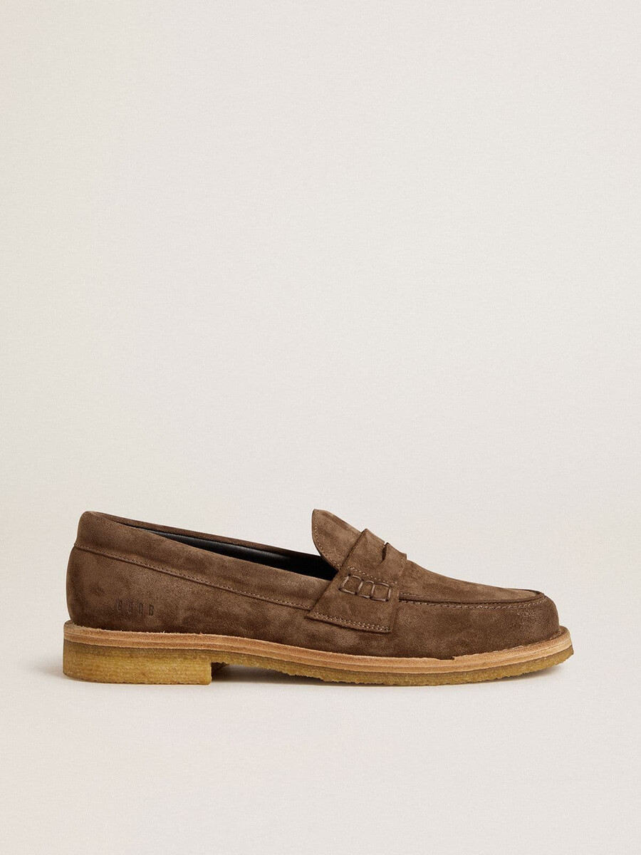 jerry loafers voor heren in duifgrijs suède.