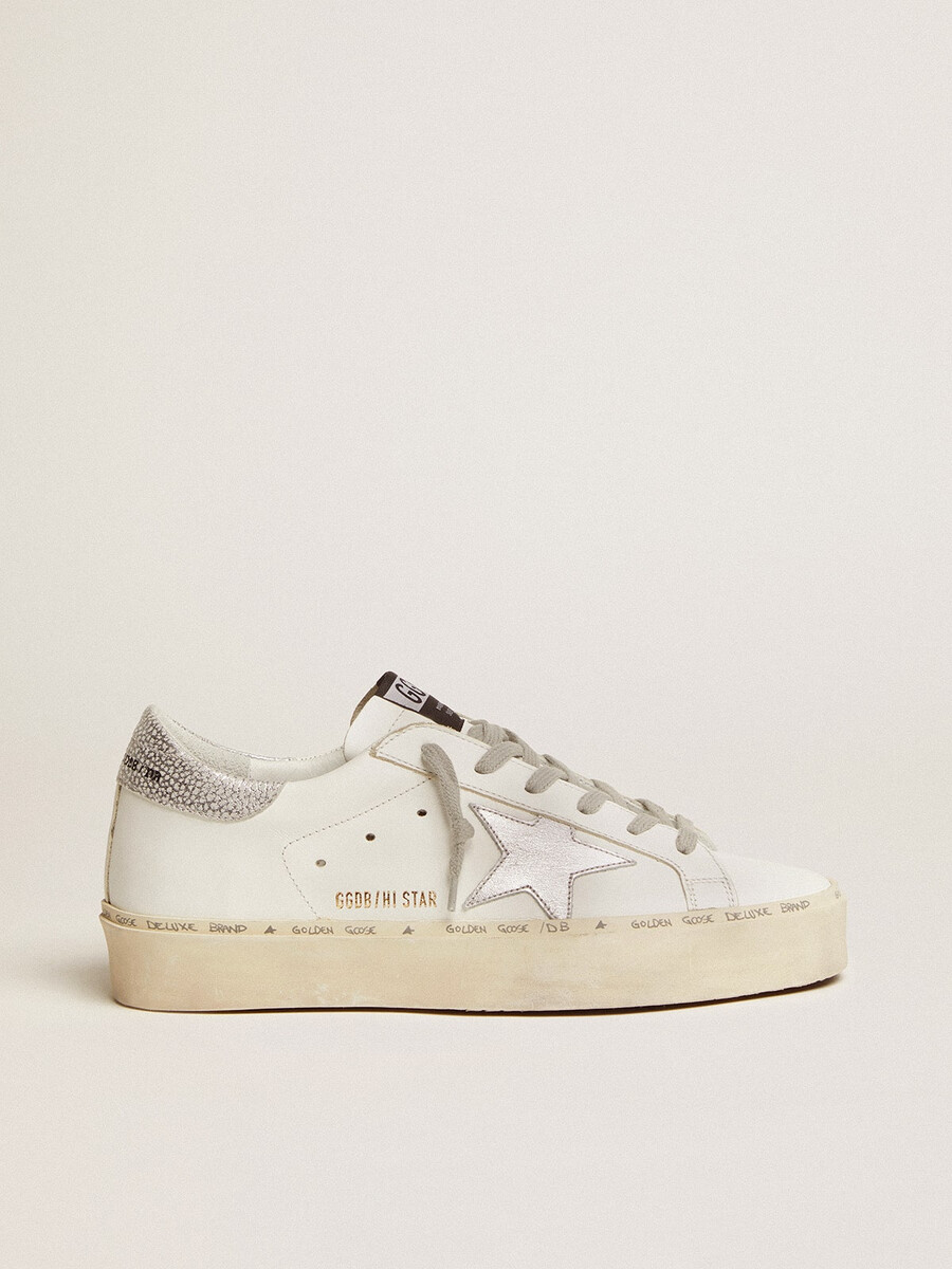 dames hi star sneakers met zilverkleurig hielstuk