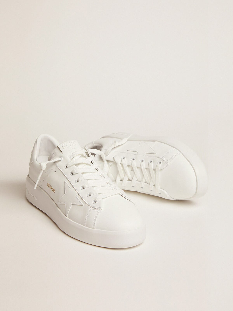 dames purestar sneakers van wit leer