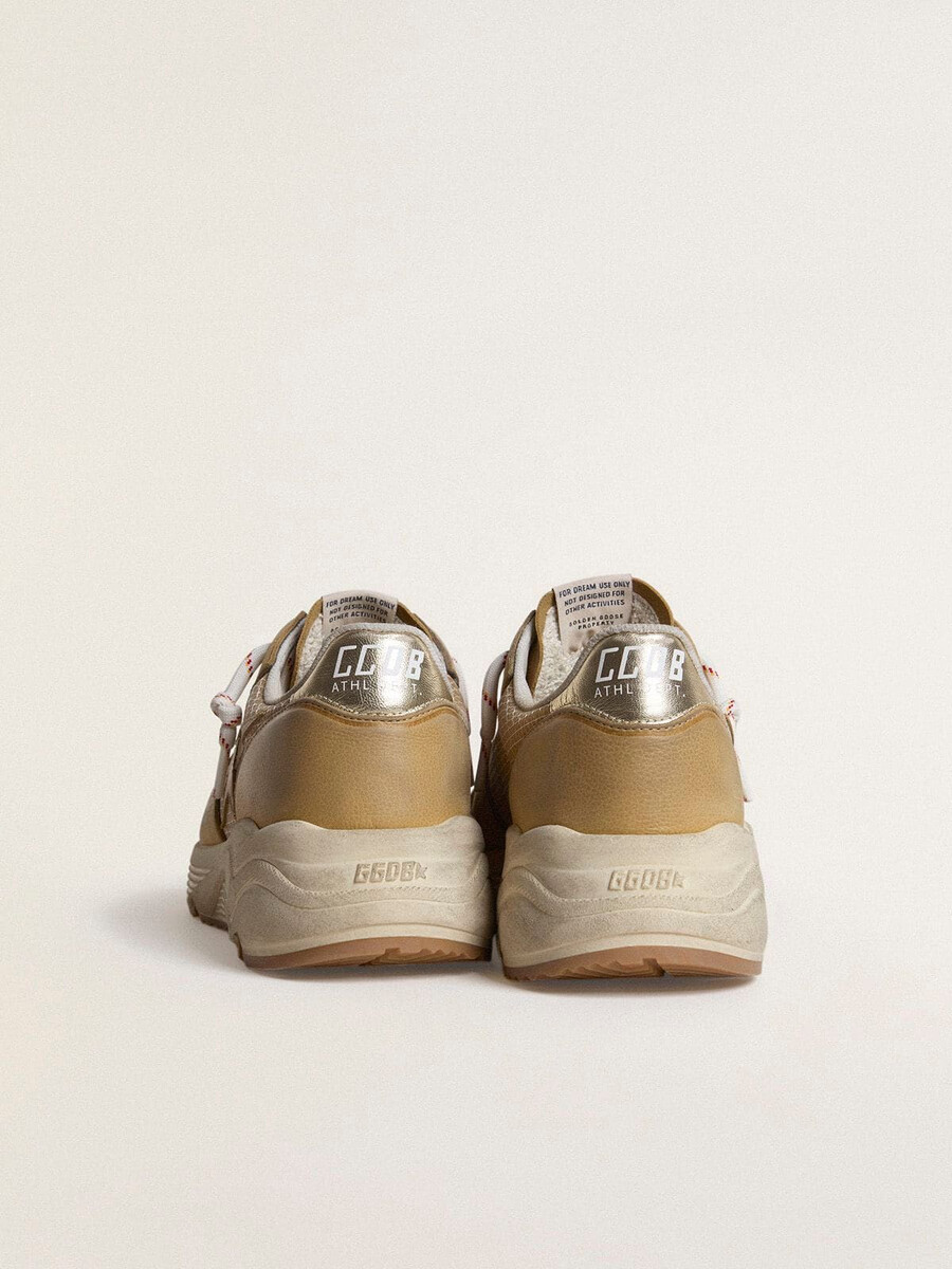 running sole in beige nubuck met beige leren ster