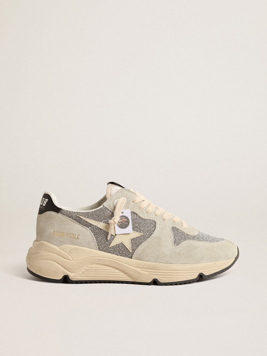 dames hardloopzool versierd met swarovski-kristallen en een ivoren ster.
