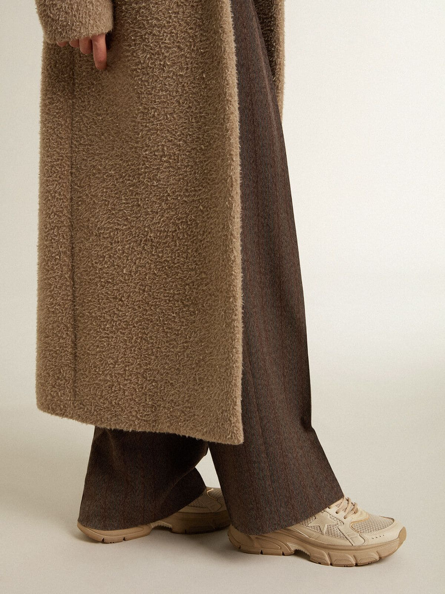 dames lightstar in duifgrijs leer en mesh met beige tpu-ster
