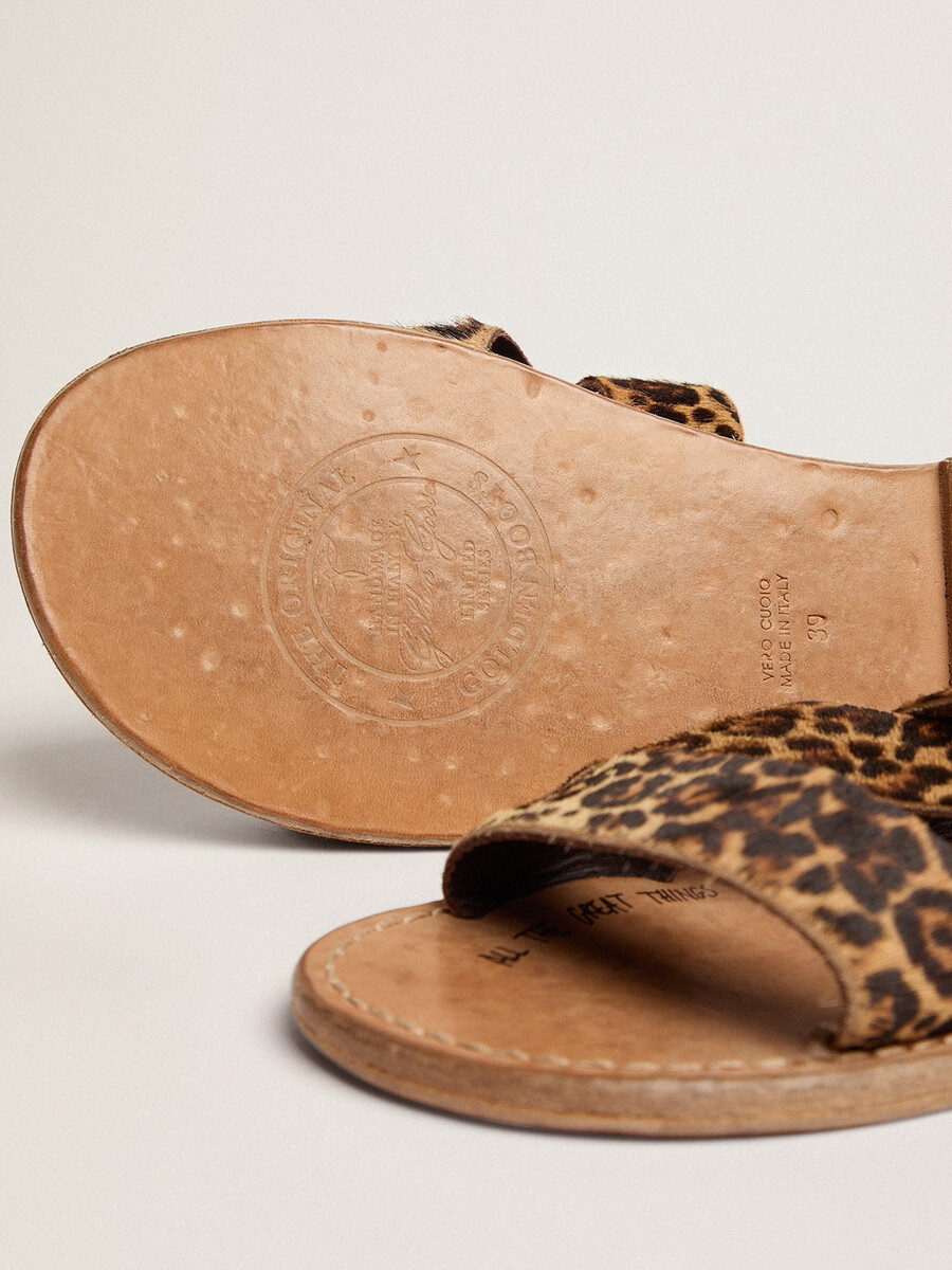 sandalen van luipaardprint ponyhuid voor dames margaret