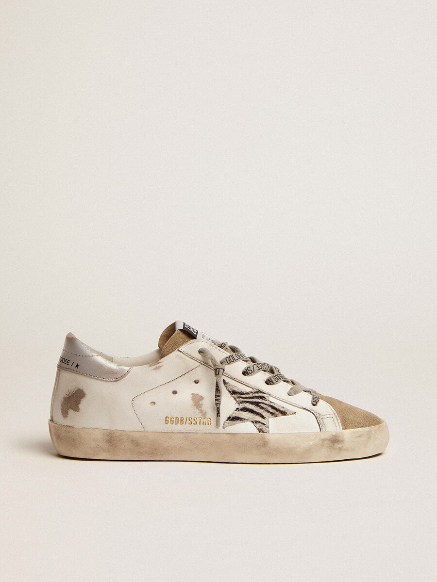 superster voor dames met zebraprint en ponyhuid ster