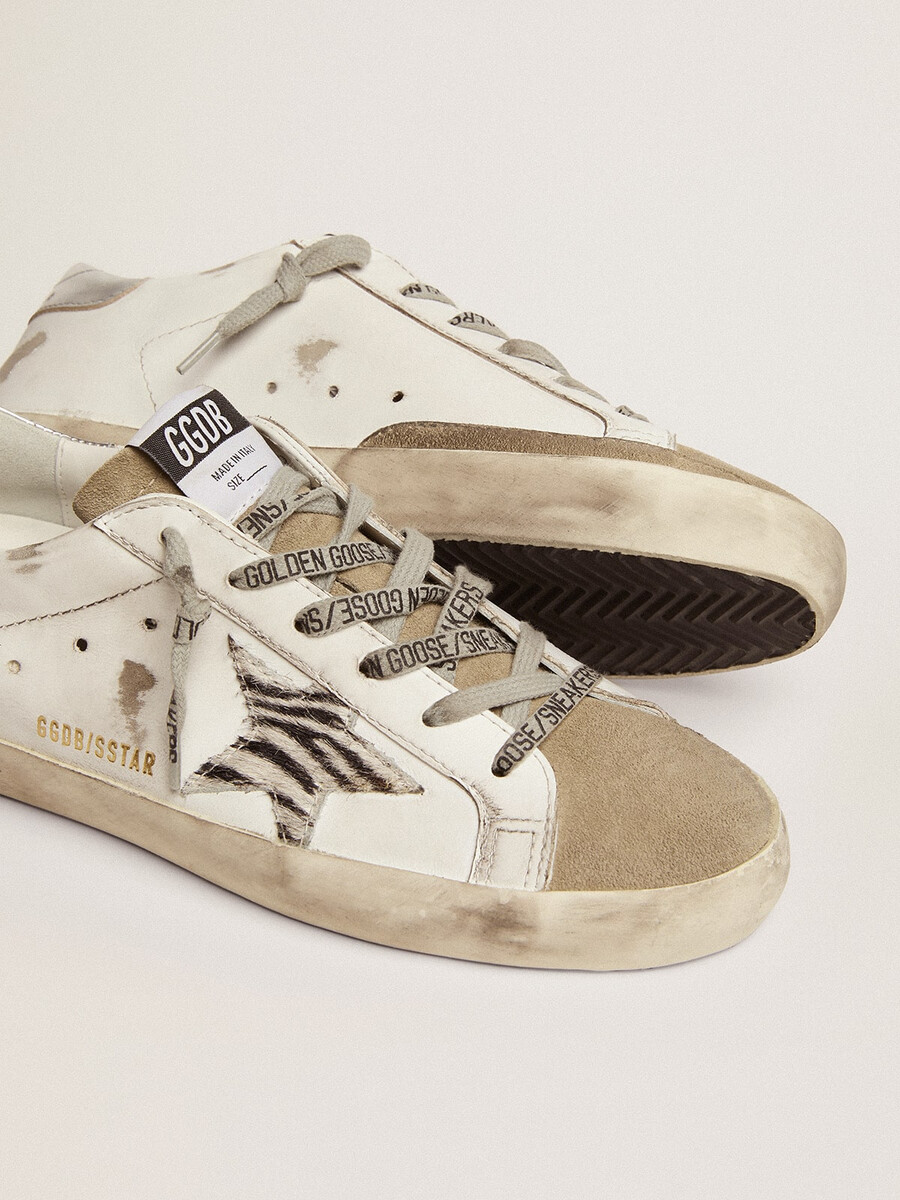 superster voor dames met zebraprint en ponyhuid ster