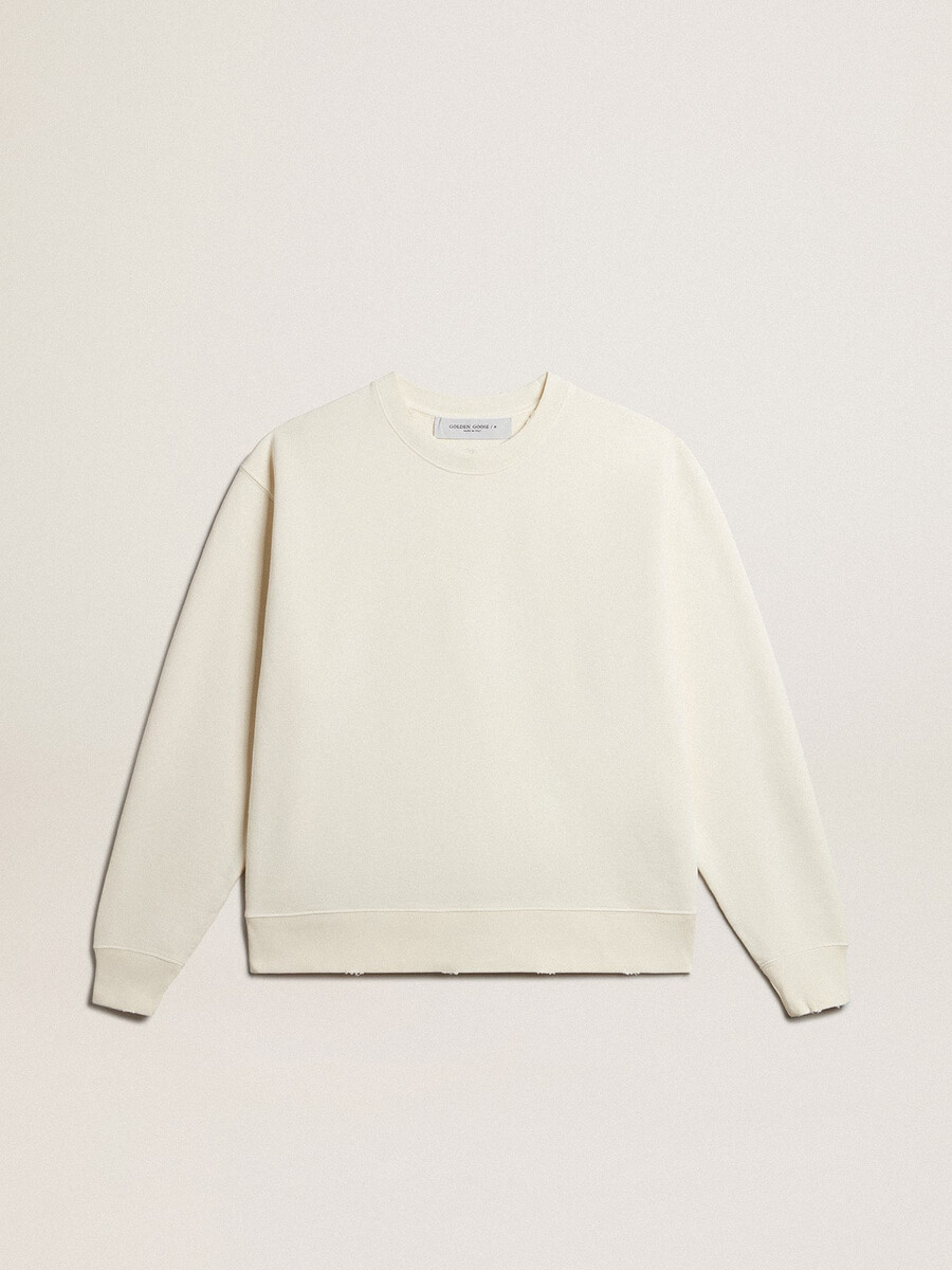 sweatshirt in verouderd wit met omgekeerd logo op de achterkant - jersey capsule