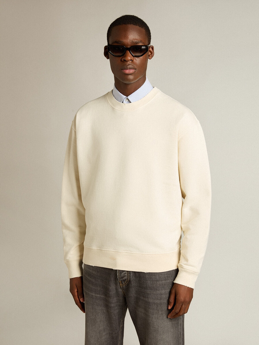 sweatshirt in verouderd wit met omgekeerd logo op de achterkant - jersey capsule