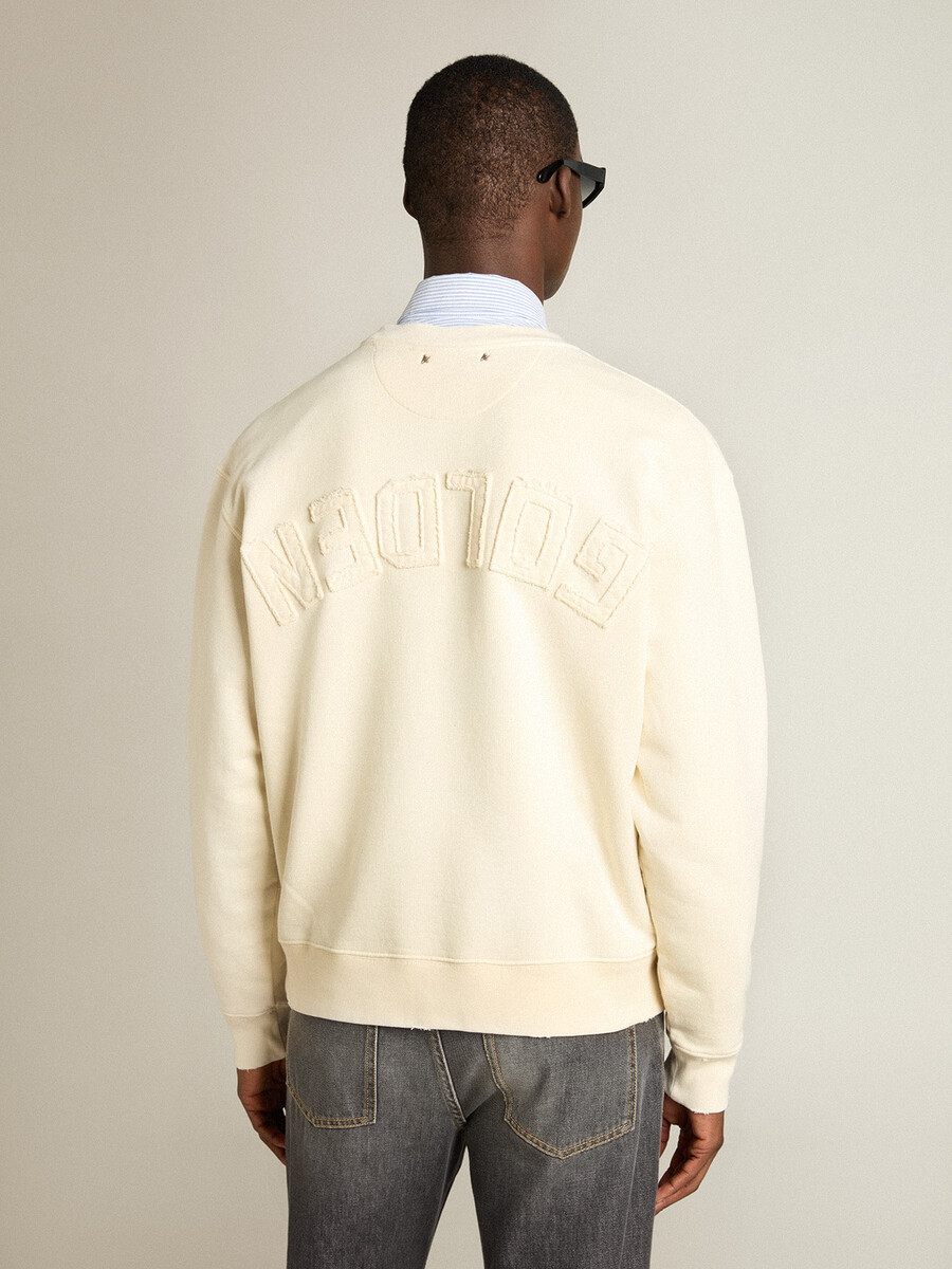 sweatshirt in verouderd wit met omgekeerd logo op de achterkant - jersey capsule