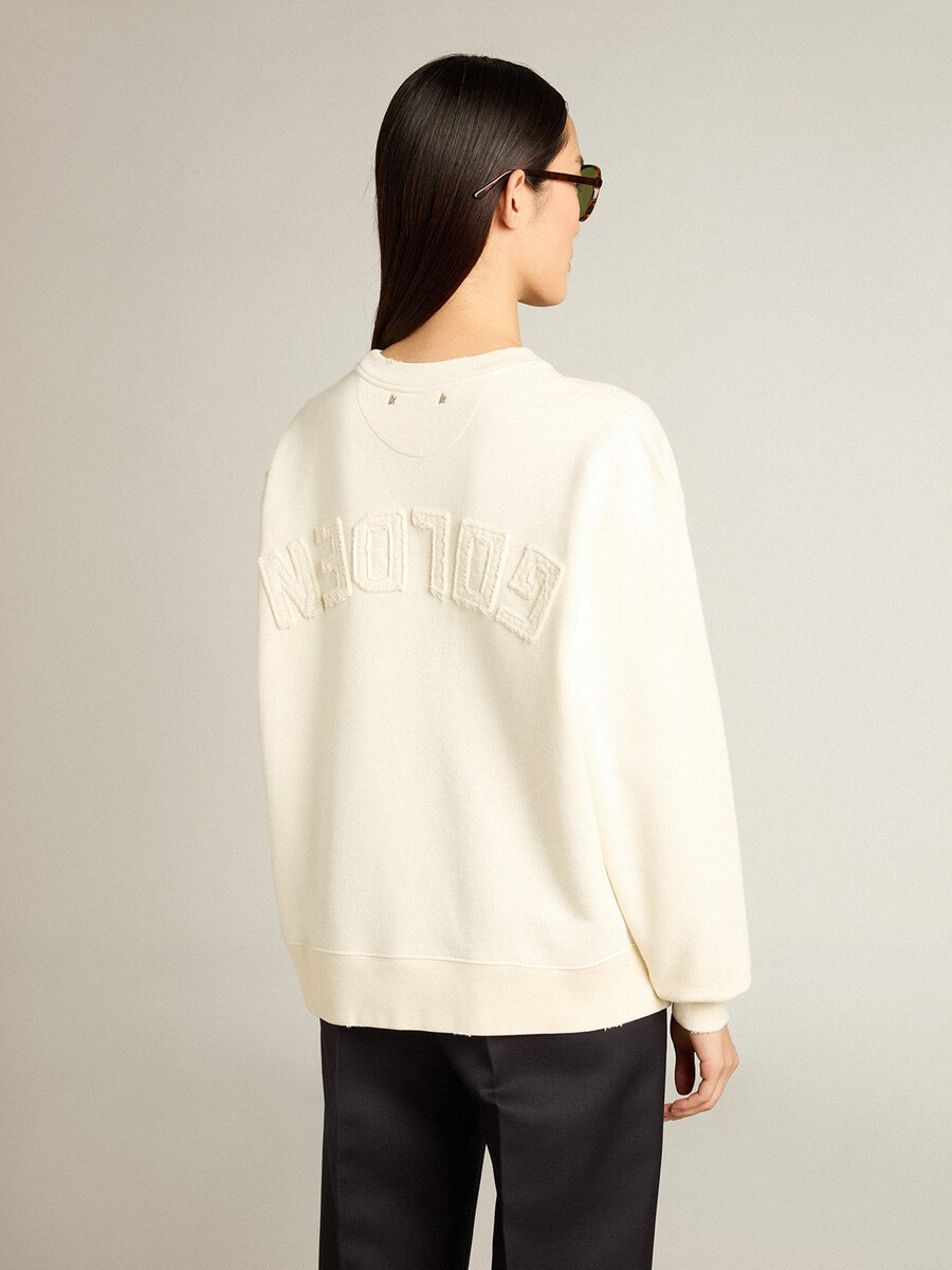 sweatshirt in verouderd wit met omgekeerd logo op de achterkant - jersey capsule