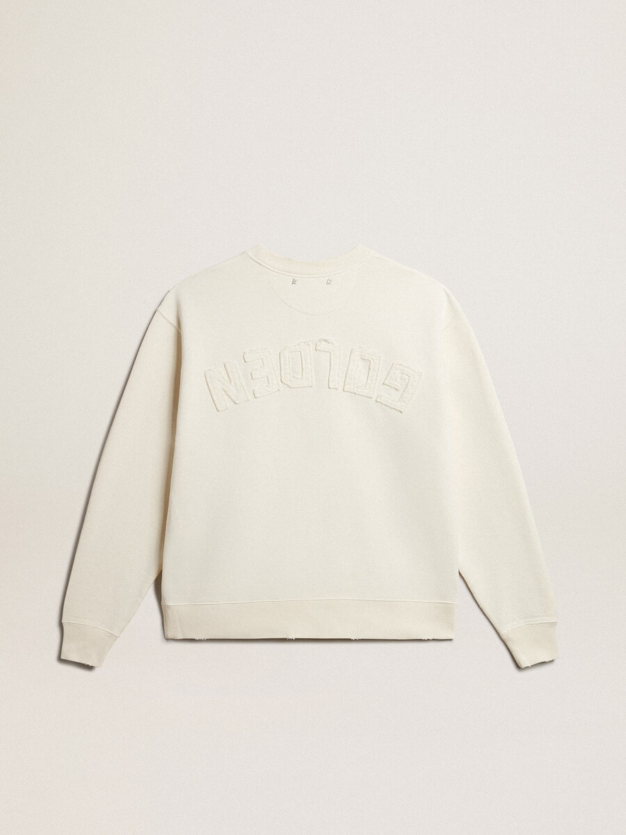sweatshirt in verouderd wit met omgekeerd logo op de achterkant - jersey capsule